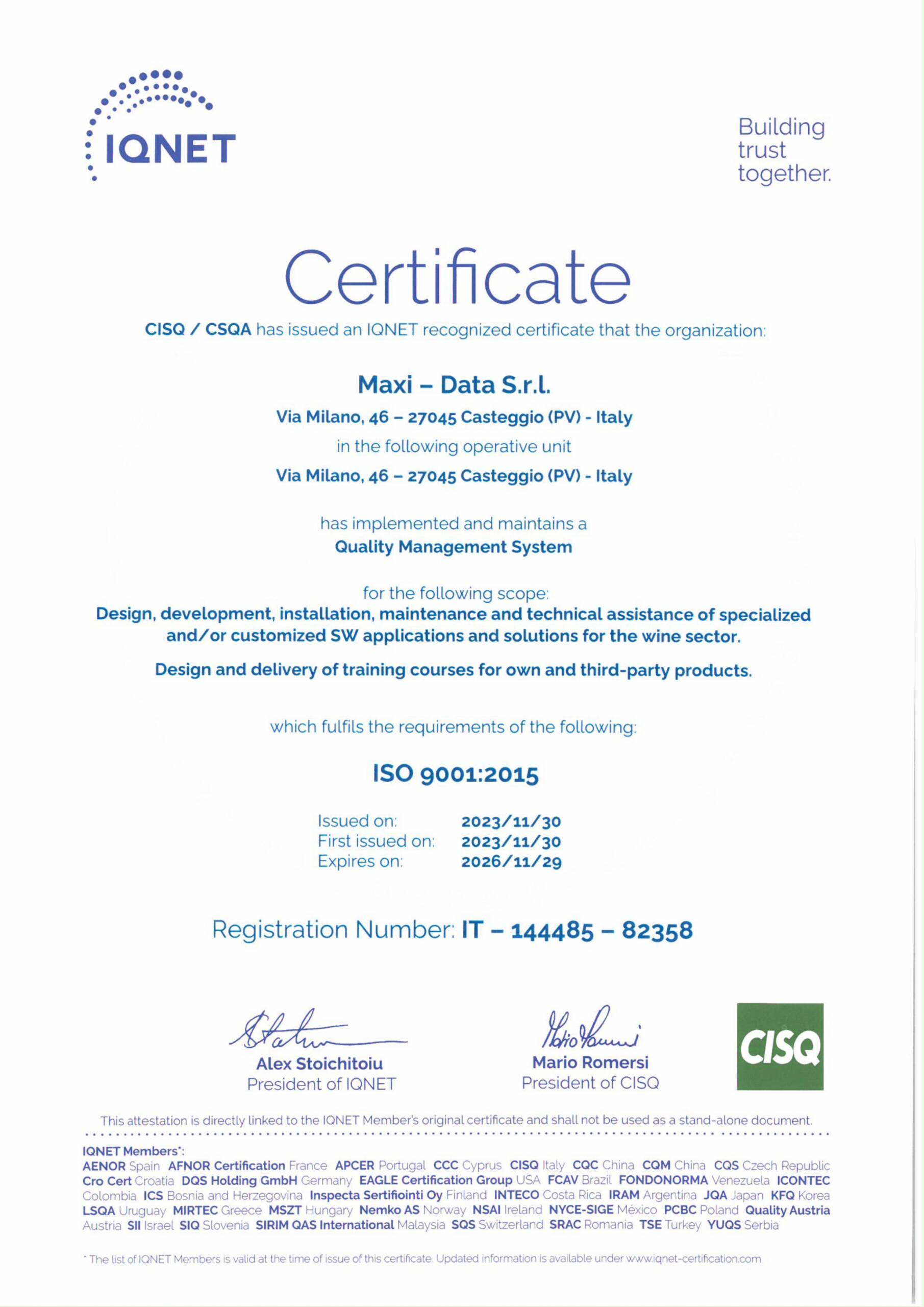 Certificazioni Certificazioni