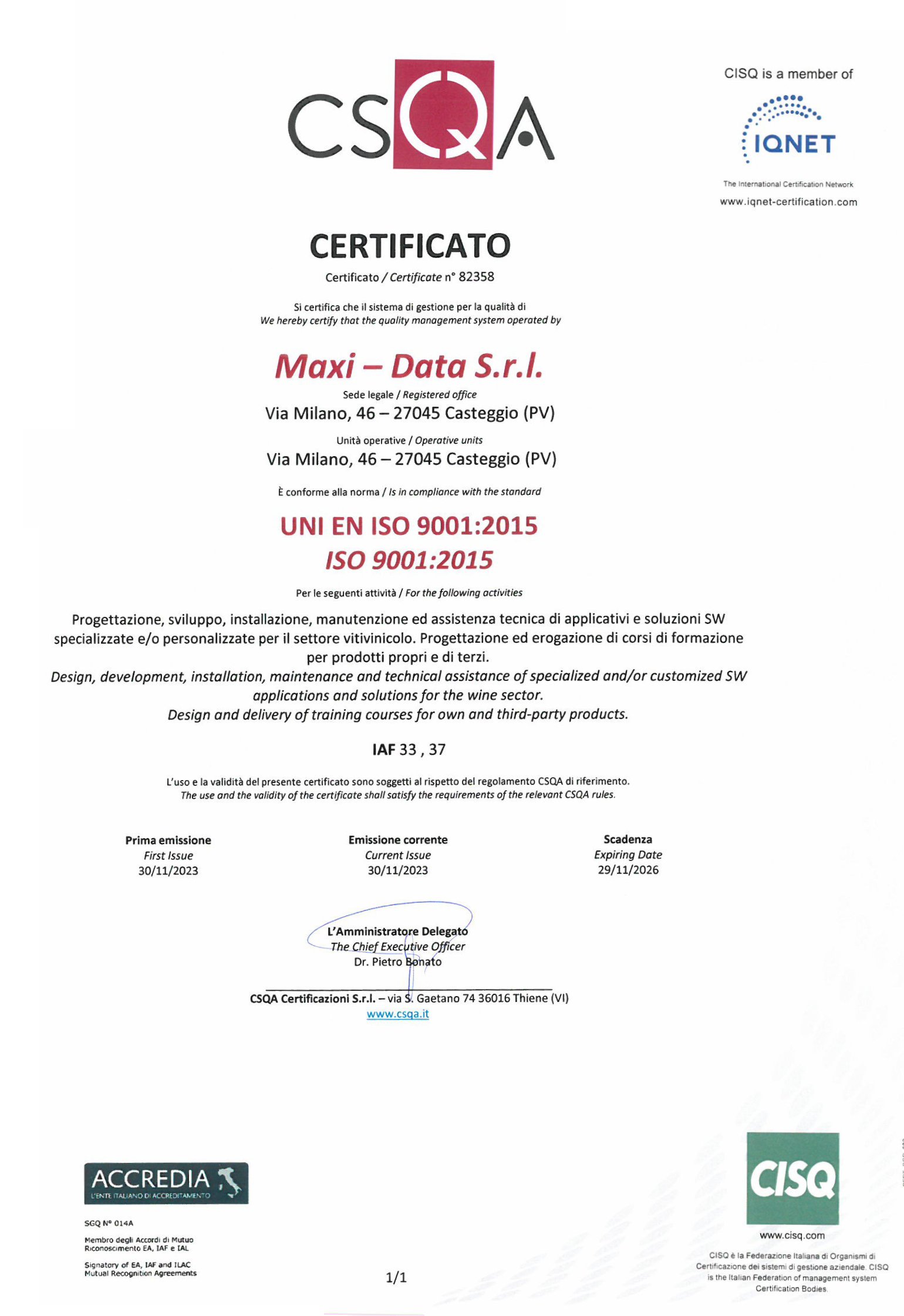 Certificazioni